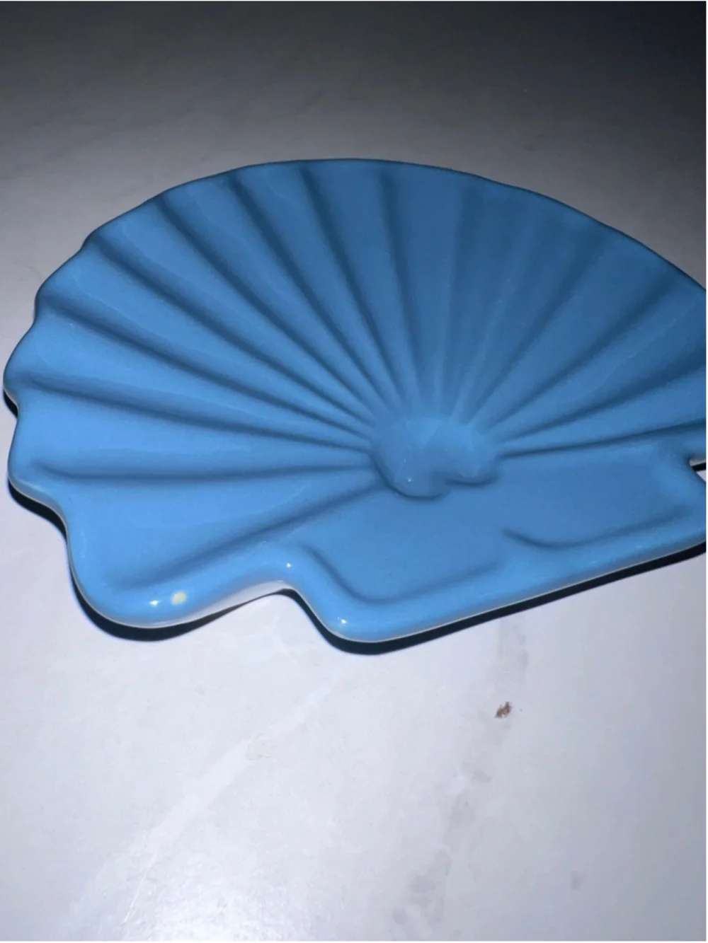 VTG blue Ceramic Seashell Soap Dish One Size